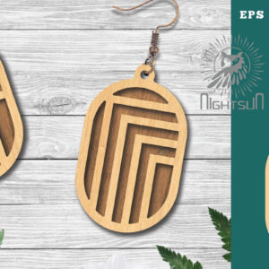 Intra απο ξύλο plywood 3mm-4mm πάχος - Γεωμετρικά σκουλαρίκια  13 Δίασταση 3x3 cm INTRAFABR-124448337