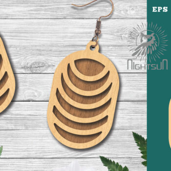 Intra απο ξύλο plywood 3mm-4mm πάχος - Γεωμετρικά σκουλαρίκια  7 Δίασταση 3x3 cm INTRAFABR-124448011 - Image 1