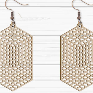 Intra απο ξύλο plywood 3mm-4mm πάχος -  με λέιζερ γεωμετρικά σκουλαρίκια Δίασταση 3x3 cm INTRAFABR-93882966