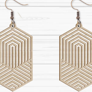 Intra απο ξύλο plywood 3mm-4mm πάχος -  με λέιζερ γεωμετρικά σκουλαρίκια Δίασταση 3x3 cm INTRAFABR-93883005