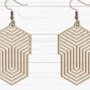 Intra απο ξύλο plywood 3mm-4mm πάχος -  με λέιζερ γεωμετρικά σκουλαρίκια Δίασταση 3x3 cm INTRAFABR-93883050