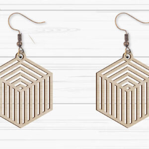 Intra απο ξύλο plywood 3mm-4mm πάχος -  με λέιζερ γεωμετρικά σκουλαρίκια Δίασταση 3x3 cm INTRAFABR-93883092