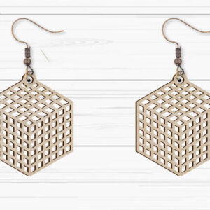 Intra απο ξύλο plywood 3mm-4mm πάχος -  με λέιζερ γεωμετρικά σκουλαρίκια Δίασταση 3x3 cm INTRAFABR-93883135