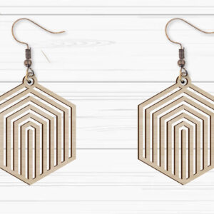 Intra απο ξύλο plywood 3mm-4mm πάχος -  με λέιζερ γεωμετρικά σκουλαρίκια Δίασταση 3x3 cm INTRAFABR-93883171