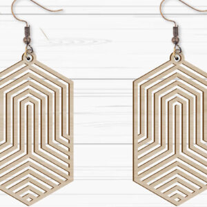 Intra απο ξύλο plywood 3mm-4mm πάχος -  με λέιζερ γεωμετρικά σκουλαρίκια Δίασταση 3x3 cm INTRAFABR-93882896