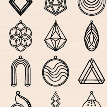 Intra απο ξύλο plywood 3mm-4mm πάχος - Γεωμετρικά σκουλαρίκια Laser Cut Πακέτο  Δίασταση 3000x3000 cm INTRAFABR-118483312 - Image 1