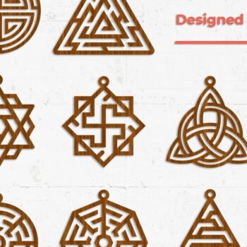 Intra απο ξύλο plywood 3mm-4mm πάχος - Γεωμετρικά Σκουλαρίκια - Αρχεία  Cut Laser Δίασταση 3x3 cm INTRAFABR-32643489 - Image 1