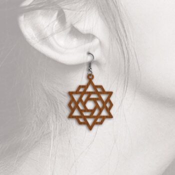 Intra απο ξύλο plywood 3mm-4mm πάχος - Γεωμετρικά Σκουλαρίκια - Αρχεία  Cut Laser Δίασταση 3x3 cm INTRAFABR-32643489 - Image 4