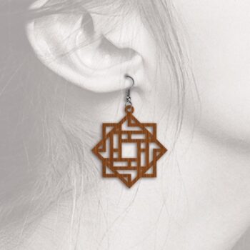 Intra απο ξύλο plywood 3mm-4mm πάχος - Γεωμετρικά Σκουλαρίκια - Αρχεία  Cut Laser Δίασταση 3x3 cm INTRAFABR-32643489 - Image 7