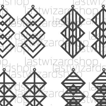 Intra απο ξύλο plywood 3mm-4mm πάχος - Γεωμετρικά Σκουλαρίκια , Μοντέρνα Faux Δίασταση 3x3 cm INTRAFABR-25884236 - Image 4