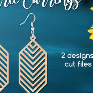 Intra απο ξύλο plywood 3mm-4mm πάχος - Γεωμετρικά μακριά σκουλαρίκια  Cut Files Δίασταση 3x3 cm INTRAFABR-107847923