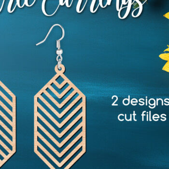 Intra απο ξύλο plywood 3mm-4mm πάχος - Γεωμετρικά μακριά σκουλαρίκια  Cut Files Δίασταση 3x3 cm INTRAFABR-107847923 - Image 1