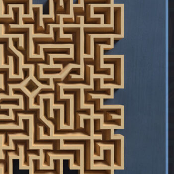Intra απο ξύλο plywood 3mm-4mm πάχος - Γεωμετρικό μοτίβο 3D Layered  Δίασταση 12x12 cm INTRAFABR-29214471 - Image 1