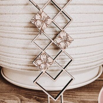 Intra απο ξύλο plywood 3mm-4mm πάχος - Geometric Plant Stake  Δίασταση 4x4 cm INTRAFABR-72796721 - Image 3