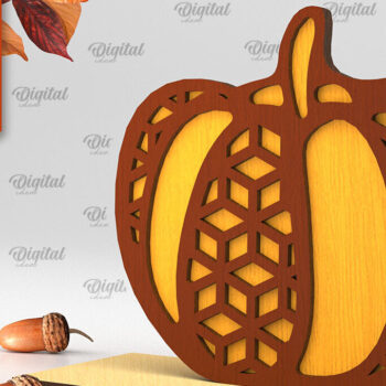 Intra απο ξύλο plywood 3mm-4mm πάχος - Γεωμετρική κολοκύθας. Φθινοπωρινή κολοκύθα Δίασταση 15x15 cm INTRAFABR-103448876 - Image 1