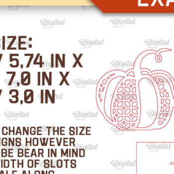 Intra απο ξύλο plywood 3mm-4mm πάχος - Δέσμη κοπής με λέιζερ γεωμετρικών κολοκύθες Δίασταση 15x15 cm INTRAFABR-103469010 - Image 2