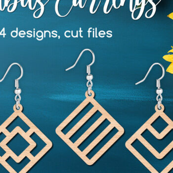 Intra απο ξύλο plywood 3mm-4mm πάχος - Πρότυπα  γεωμετρικά σκουλαρίκια ρόμβου Δίασταση 3x3 cm INTRAFABR-121168669 - Image 1