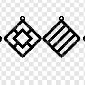 Intra απο ξύλο plywood 3mm-4mm πάχος - Πρότυπα  γεωμετρικά σκουλαρίκια ρόμβου Δίασταση 3x3 cm INTRAFABR-121168669 - Image 2