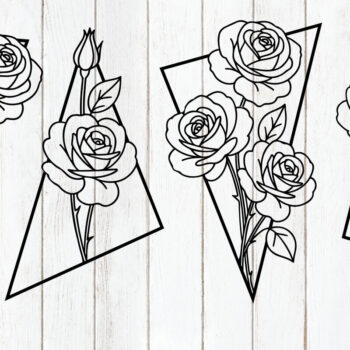 Intra απο ξύλο plywood 3mm-4mm πάχος - Γεωμετρικό Τριαντάφυλλο Πλαίσιο Laser Cut Δίασταση 6x6 cm INTRAFABR-124578295 - Image 1