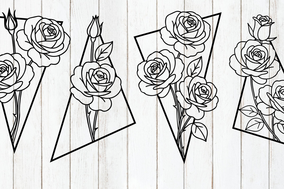 Intra απο ξύλο plywood 3mm-4mm πάχος - Γεωμετρικό Τριαντάφυλλο Πλαίσιο  Laser Cut Δίασταση 6x6 cm INTRAFABR-124578295