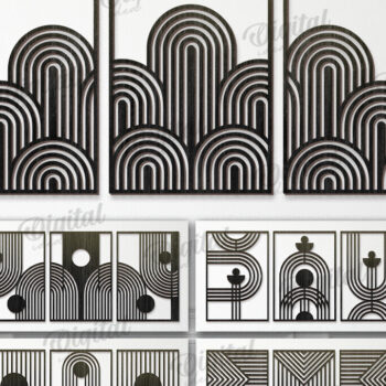 Intra απο ξύλο plywood 3mm-4mm πάχος - Γεωμετρικά σετ τέχνης τοίχου Πακέτο κοπής με λέιζερ Δίασταση 40x50 cm INTRAFABR-119721307 - Image 1