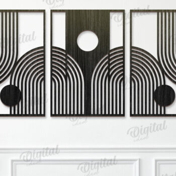 Intra απο ξύλο plywood 3mm-4mm πάχος - Γεωμετρικά σετ τέχνης τοίχου Πακέτο κοπής με λέιζερ Δίασταση 40x50 cm INTRAFABR-119721307 - Image 4