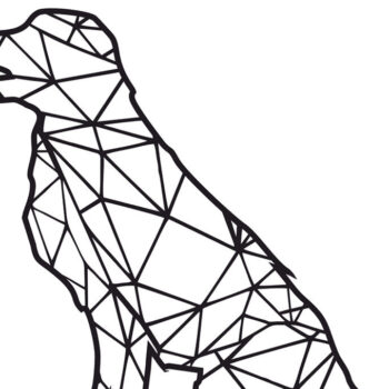 Intra απο ξύλο plywood 3mm-4mm πάχος - Γεωμετρική ξύλινη τέχνη τοίχου σκύλου Δίασταση 30x20 cm INTRAFABR-67083167 - Image 2