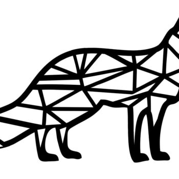 Intra απο ξύλο plywood 3mm-4mm πάχος - Γεωμετρική ξύλινη τέχνη τοίχου αλεπού Δίασταση 30x20 cm INTRAFABR-67083165 - Image 1