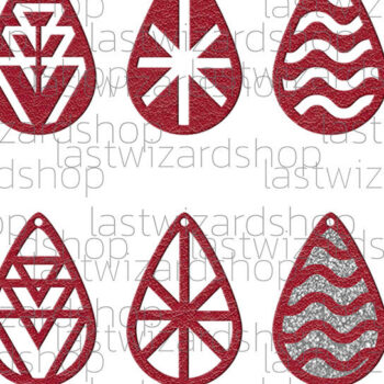 Intra απο ξύλο plywood 3mm-4mm πάχος - Geometry Teardrop Earrings , Μοντέρνα Δίασταση 3x3 cm INTRAFABR-25884087 - Image 1