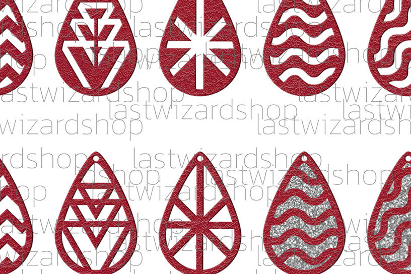 Intra απο ξύλο plywood 3mm-4mm πάχος - Geometry Teardrop Earrings , Μοντέρνα Δίασταση 3x3 cm INTRAFABR-25884087