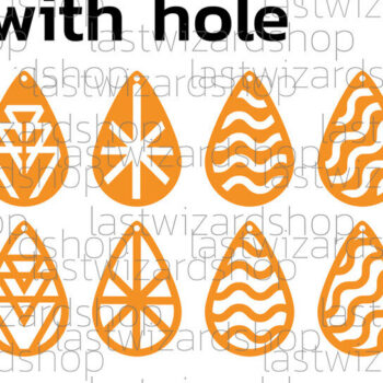 Intra απο ξύλο plywood 3mm-4mm πάχος - Geometry Teardrop Earrings , Μοντέρνα Δίασταση 3x3 cm INTRAFABR-25884087 - Image 4