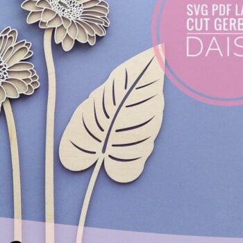 Intra απο ξύλο plywood 3mm-4mm πάχος - Ζέρμπερα Νταίζη Δίασταση 20x20 cm INTRAFABR-33156606 - Image 1