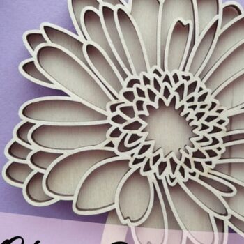 Intra απο ξύλο plywood 3mm-4mm πάχος - Ζέρμπερα Νταίζη Δίασταση 20x20 cm INTRAFABR-33156606 - Image 4