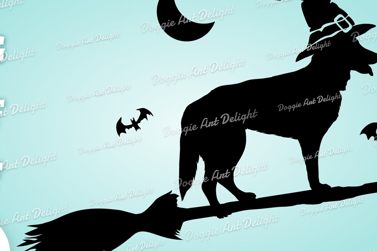 Intra απο ξύλο plywood 3mm-4mm πάχος - German Shepherd Halloween Spooky Dog  Δίασταση 15x15 cm INTRAFABR-77796404