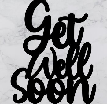 Intra απο ξύλο plywood 3mm-4mm πάχος - Γίνετε καλά σύντομα Cake Topper Δίασταση 4x4 cm INTRAFABR-124403423 - Image 1