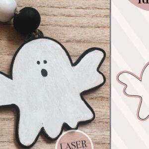 Intra απο ξύλο plywood 3mm-4mm πάχος - Ghost Beaded Garland Tag  Δίασταση 30x20 cm INTRAFABR-74510779