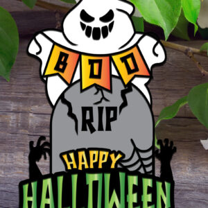 Intra απο ξύλο plywood 3mm-4mm πάχος - Banner Ghost Boo Δίασταση 30x20 cm INTRAFABR-77123945