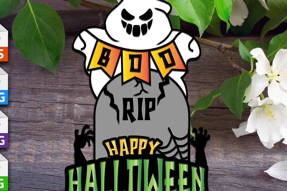 Intra απο ξύλο plywood 3mm-4mm πάχος - Banner Ghost Boo Δίασταση 30x20 cm INTRAFABR-77123945