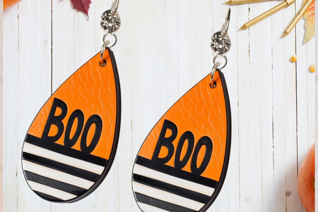 Intra απο ξύλο plywood 3mm-4mm πάχος - Αρχεία λέιζερ Ghost Earrings 016 Δίασταση 3x3 cm INTRAFABR-117601237