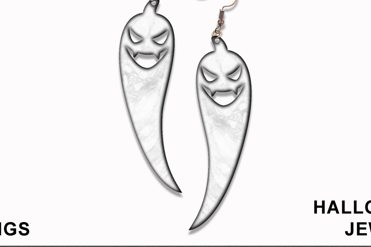 Intra απο ξύλο plywood 3mm-4mm πάχος - Ghost Earrings  |  κοπής με λέιζερ Δίασταση 3x3 cm INTRAFABR-30377225