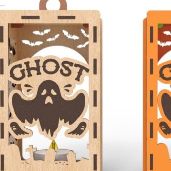 Intra απο ξύλο plywood 3mm-4mm πάχος - Ghost Halloween | κοπής Laser Lantern Δίασταση 4x4 cm INTRAFABR-78478886 - Image 5