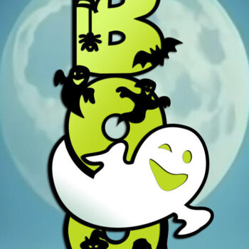 Intra απο ξύλο plywood 3mm-4mm πάχος - Κρεμάστρα πινακίδων Ghost Halloween  Δίασταση 6x6 cm INTRAFABR-103581150 - Image 1