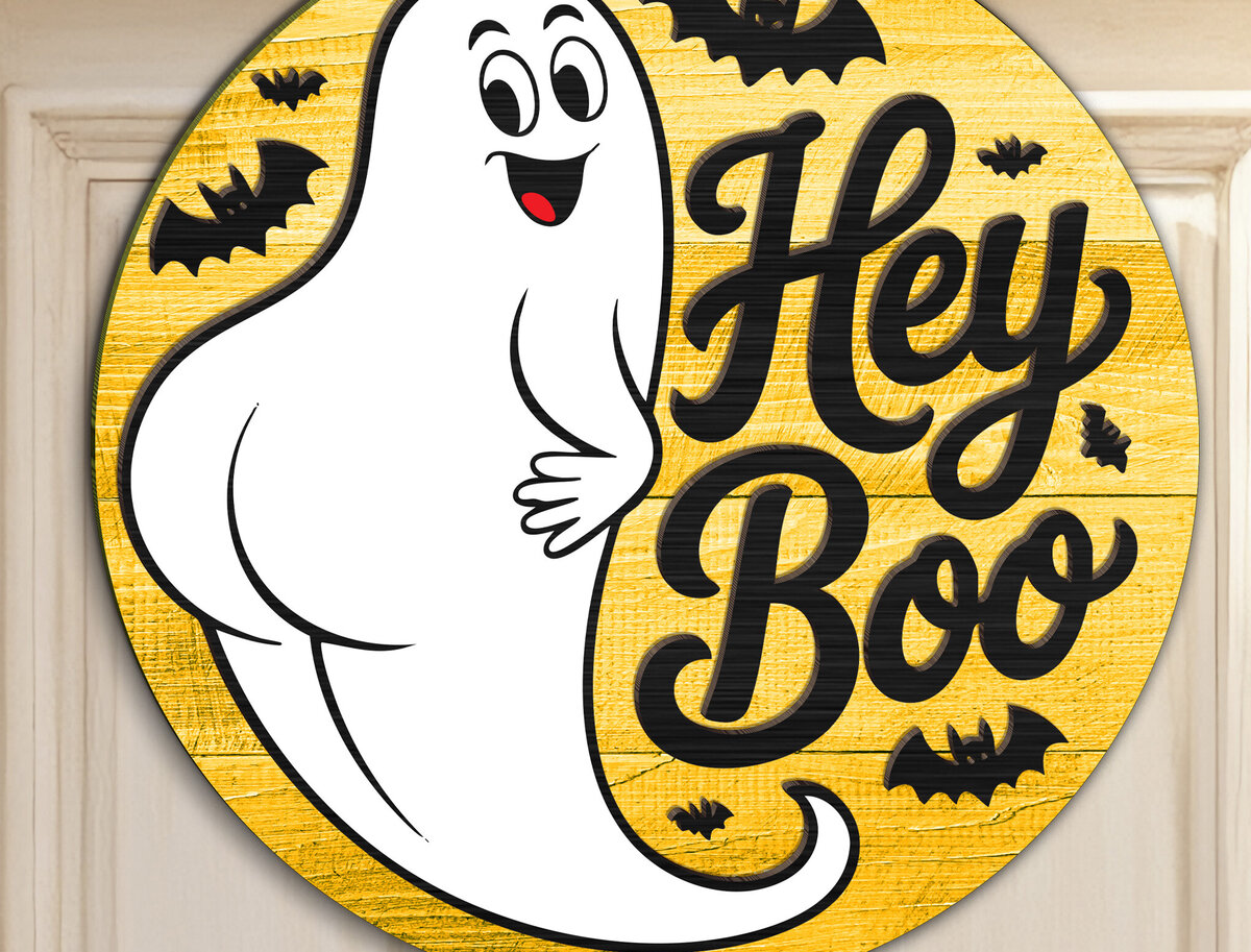 Intra απο ξύλο plywood 3mm-4mm πάχος - Ghost Halloween Sign  Δίασταση 15x15 cm INTRAFABR-123580830