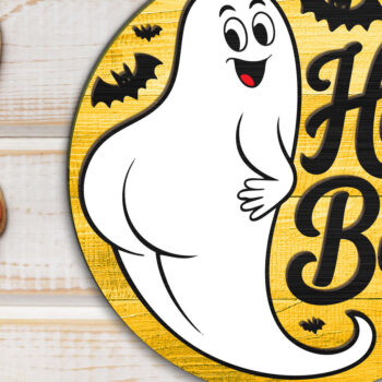 Intra απο ξύλο plywood 3mm-4mm πάχος - Ghost Halloween Sign Δίασταση 15x15 cm INTRAFABR-123580830 - Image 2