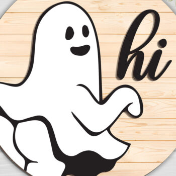 Intra απο ξύλο plywood 3mm-4mm πάχος -  αποκοπής πινακίδων καλωσορίσματος Ghost Halloween Δίασταση 15x15 cm INTRAFABR-102133905 - Image 1