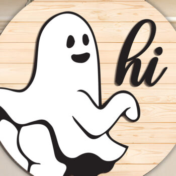 Intra απο ξύλο plywood 3mm-4mm πάχος -  αποκοπής πινακίδων καλωσορίσματος Ghost Halloween Δίασταση 15x15 cm INTRAFABR-102133905 - Image 3