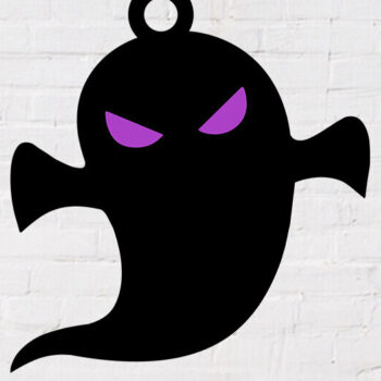 Intra απο ξύλο plywood 3mm-4mm πάχος - Μπρελόκ Ghost 3d Laser Cut Δίασταση 4x4 cm INTRAFABR-77413131 - Image 2