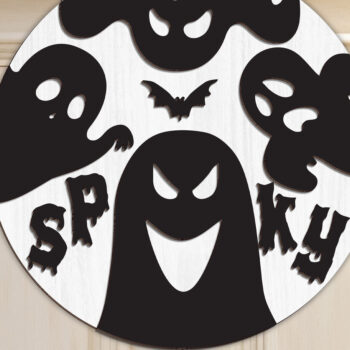 Intra απο ξύλο plywood 3mm-4mm πάχος - Πινακίδα Ghost Spooky Door  Δίασταση 20x20 cm INTRAFABR-102201725 - Image 3