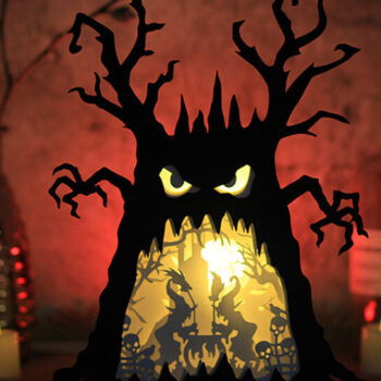 Intra απο ξύλο plywood 3mm-4mm πάχος - Δέντρο φάντασμα Απόκριες σκοτεινές μάγισσες Δίασταση 15x15 cm INTRAFABR-80836149 - Image 4