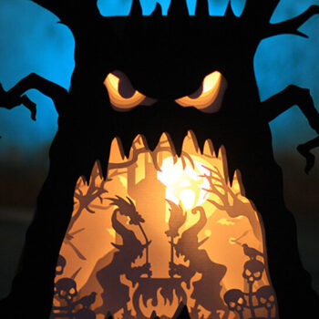 Intra απο ξύλο plywood 3mm-4mm πάχος - Δέντρο φάντασμα Απόκριες σκοτεινές μάγισσες Δίασταση 15x15 cm INTRAFABR-80836149 - Image 5